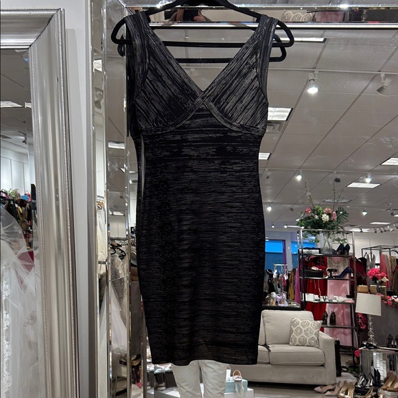 Sexy HERVE LEGER Black Sleeveless Bandage Dress